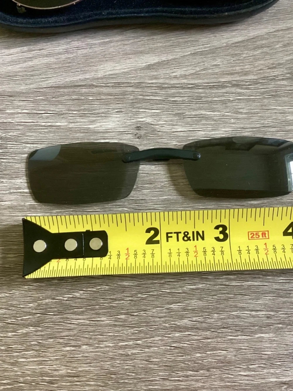 Lot Of 2 Vintage Clip On Sunglasses W/Hard Case OKO Round Rectangular Unisex